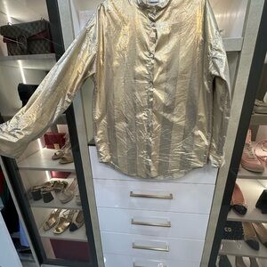 Gold Button Down Shirt Size 3